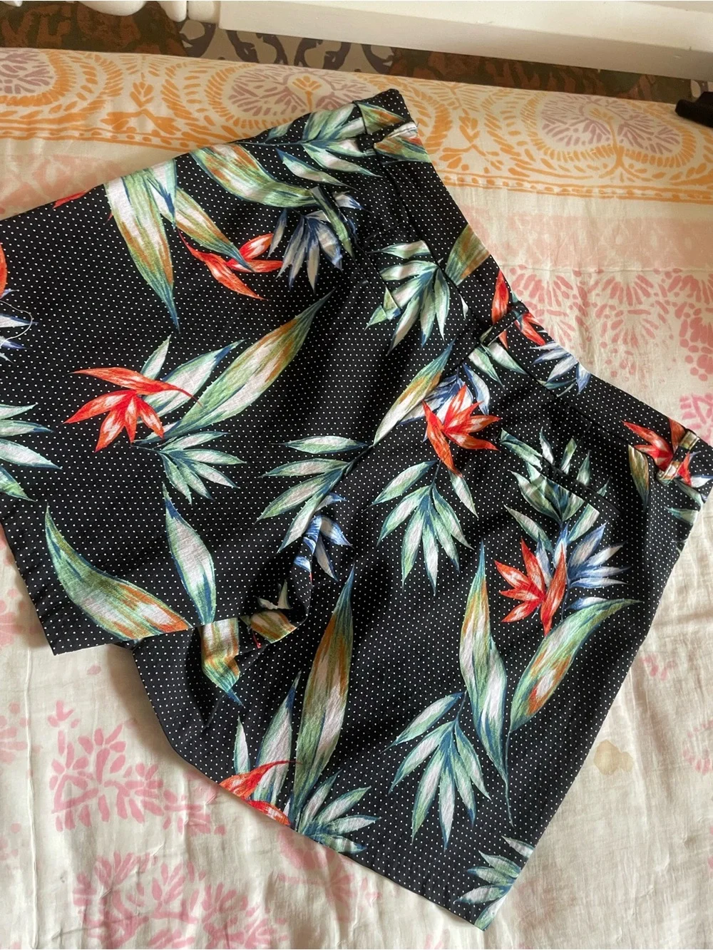 Zac & Rachel Black Tropical Floral SHorta